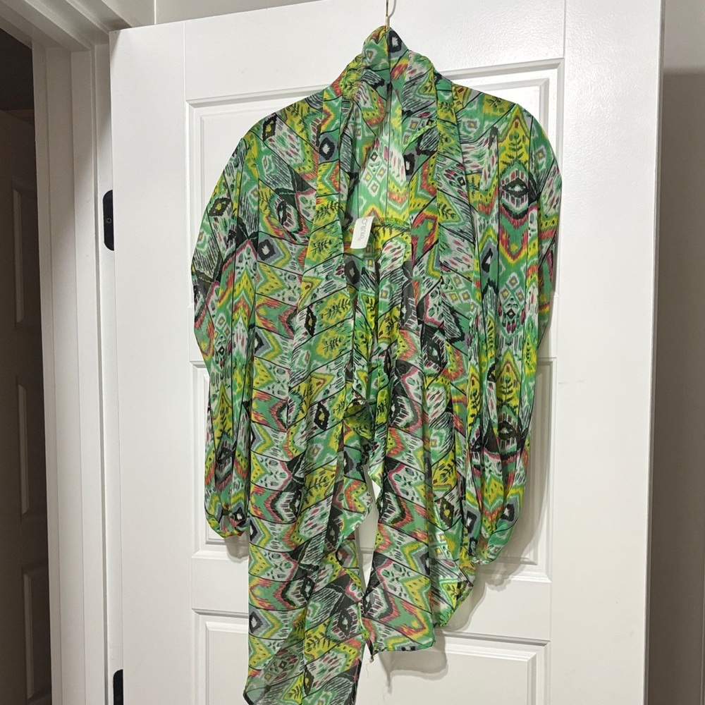 Colorful Geometric Patterned Blouse